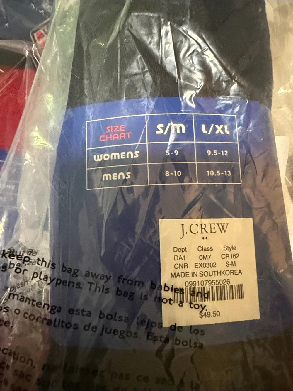 J. Crew Three-Pack Knee Socks - Navy, White & Red snowboard unisex